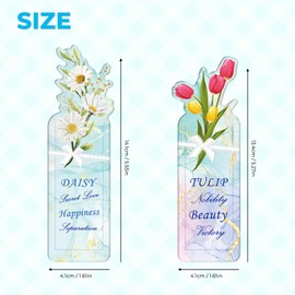 BiSiViO Flower Bookmarks for Reading Women - 40 Pack - Floral Book Mark Page Clips - Aesthetic Book Marker for Book Lovers, Students, Teachers Reading