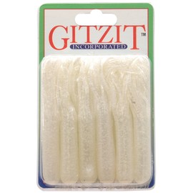 GITZIT Fat Pearl White Fishing Soft Plastic Lures (10-Pack), 3.5-Inch