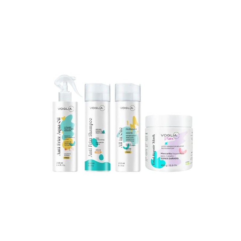 VOGLIA KIT ANTI FRIZZ 4 PIEZAS HIDRATACIÓN Y RESTAURACIÓN MÁXIMA