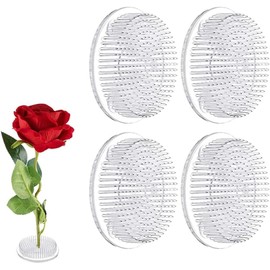 Plastic Flower Frog Pin Holder, 4Pcs Clear Plastic Flower Frog Pin Holder,Plastic Flower Frog Pin Holder,Clear Flower Arranger Frog Pin Holder,Round Flower Arranger Holder Pin Frog with Suction Cup