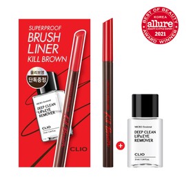 CLIO Superproof Brush Liner + Lip & Eye Remover Special Set  - 01 Black [Special Set]