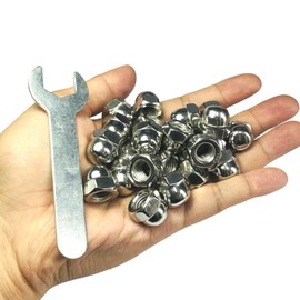 ZDingTech 25pcs 3/8-16 Acorn Cap Nuts,3/8-16 Cap Nuts,Acorn Hex Cap Dome Head Nuts,Dome Nuts,304 Stainless Steel Acorn Nuts,Hardware Nuts,18-8,Bright Finish with Open End Wrench