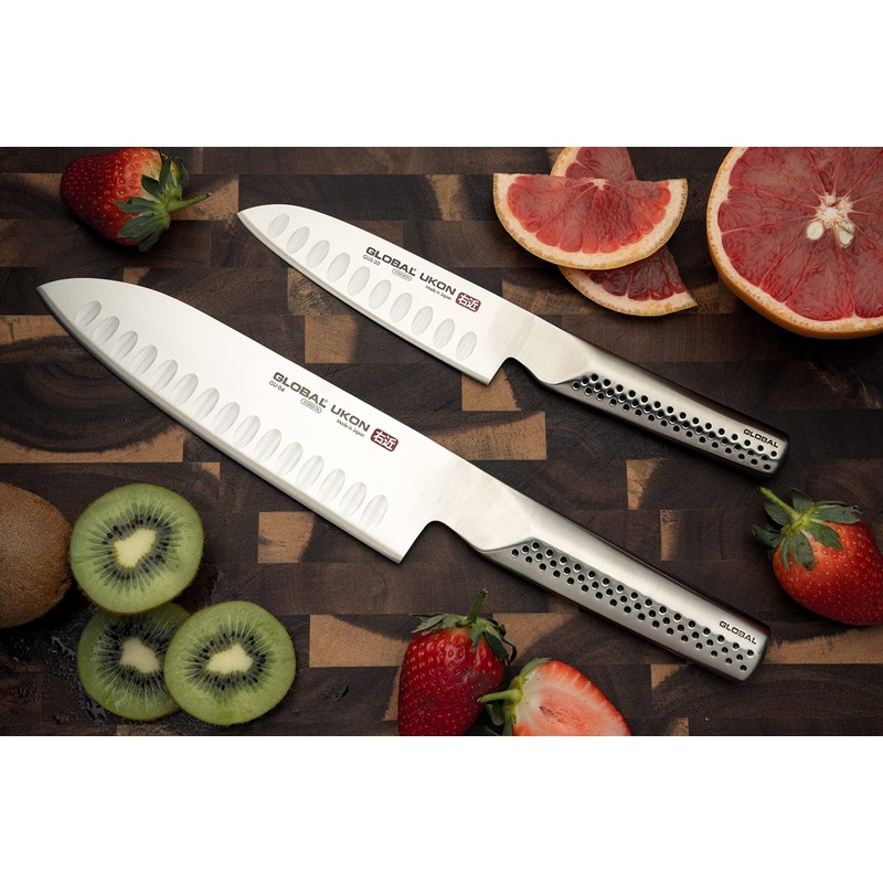 Global UKON 5' Hollow Ground SANTOKU