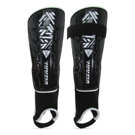 Vizari Vizari Malaga Soccer Shin Guard for Kids| Youth Soccer Shin Guard | Lightweight and Breathable Child Calf Protective Gear Soccer Equipment | Black / White | Large