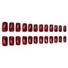 Wine Red Press on Nails Short Square Fake Nails with