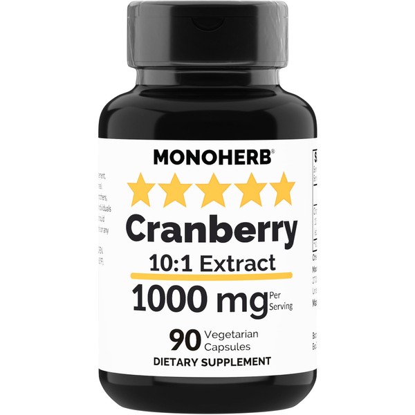 MONOHERB Cranberry Extract 1000 mg - 90 Vegetarian Capsules
