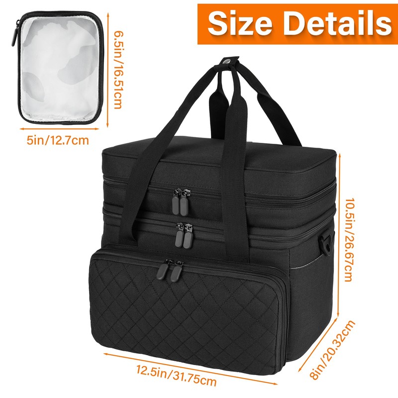 Sewing Accessories Organizer Case with Shoulder Strap,Double Layer Sewing Storage