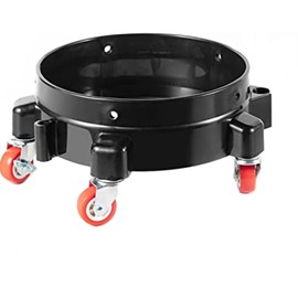 SGCB Pro 11.5 Inch Bucket Dolly, Removable Rolling Bucket Dolly Easy Push 5 Roll Swivel Casters to Move 360 Degree Turning for 5 Gallon Buckets Car Wash System Detailing Smoother Maneuvering, Black