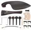 4/4 Violin Parts Tailpiece Ebony Tuning Pegs Chinrest Endpin Tuners