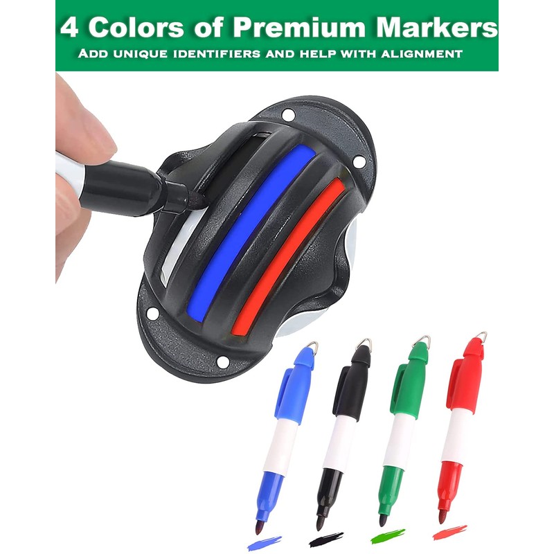 Geeorzo Golf Ball Marker Kits, 4 Pieces Alignment Sets for