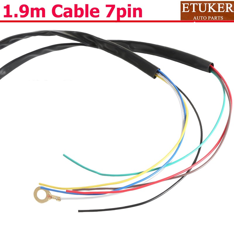 ETUKER 7-Pin Pre-Wired Towing Hitch Socket, Trailer Socket with 1.9