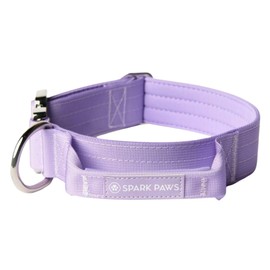Spark Paws Tactical Dog Collar - Heavy Duty, Premium Quality, Thick and Durable for Large and Medium Dogs - Purple - S - 1.5"