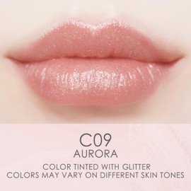 CATKIN Tinted Lip Balm Glitter Lip Stain Ultra Hydrating Lip Moistrurizer Lip Care with Vitamin E Nourishing For Cracked & Dry Lips 0.12 oz C09 Aurora - Light Pink