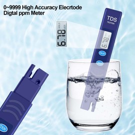 QNCIGER TDS Meter, Digital Water Quality Tester with Automatic Temperature Compensation (ATC), 0-9990 ppm Range, for Drinking Water, Tap Water, Aquariums, Water Filters (Blue)