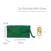 Women's Italian Genuine Suede Envelope Style Clutch Handbag Evening Bag