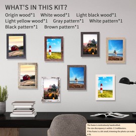 4x6 Picture Frames Set of 8, Rustic Picture Frames Multi Wood-Color,Vertical and Horizontal Formats for Wall Hanging and Tabletop Display,Perfect for Rustic Home & Office Decor