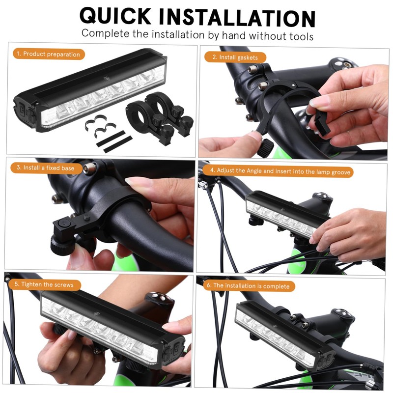 BESPORTBLE Bike Light Handlebar Mount Cycling Front Lamp Night Riding