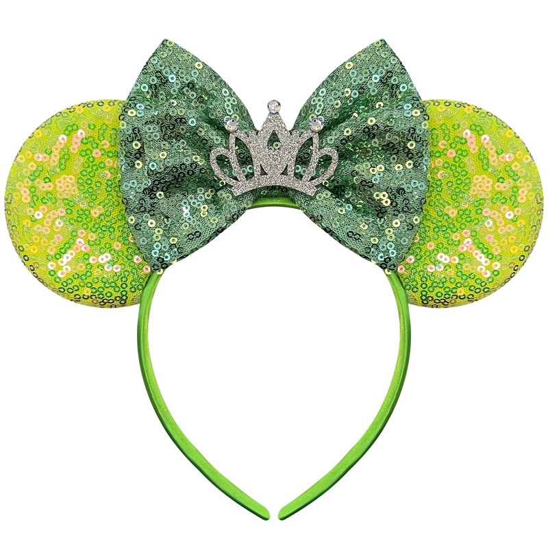 Bolonar Bolonar Sequin Crown Headband with Princess Ears Bows for