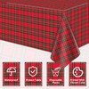 Pack of 4 Christmas Tablecloths, Red and Green Checked Tablecloths,