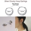 EPIRORA Sterling Silver Hoop Earrings for Women Thick Hoop Earrings