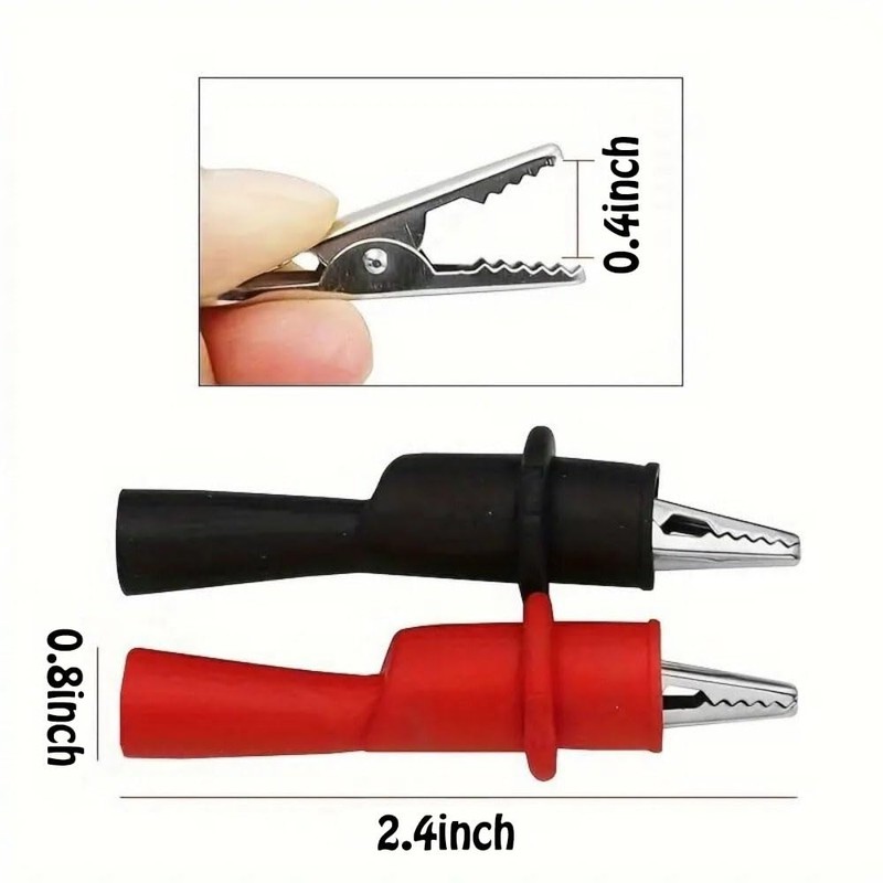 Replacemen Push-on Alligator Clips for Multimeter Test Lead,4 Pcs (4