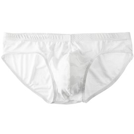 WINDAY Men's Briefs Mesh Low Rise Bikini Briefs Soft Breathable Underwear XXL 1-Pack White