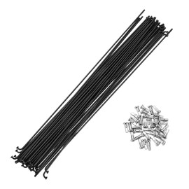 A ABSOPRO Bike Bicycle Spokes 14G 260MM Mountain Bike Spokes Steel Black 36Pcs