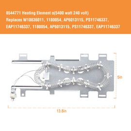 8544771 Dryer Heating Element Replaces Maytag Whirlpool WP8544771 PS11746337 W10836011 WP8544771VP 1180054 AP6013115 (5400Watt 240 Volt), with 2PCS 3392519 279816 279973 Thermal Fuse & Thermostat Kit
