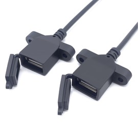 myezfit 2PCS 4Pin USB Female Bare Wire Pigtail Cable Mounted USB Data Transmission & Power Charging Cable with Dust/Waterproof Cap DIY Pigtail Cable for USB Equipment Installed or Replace Repair