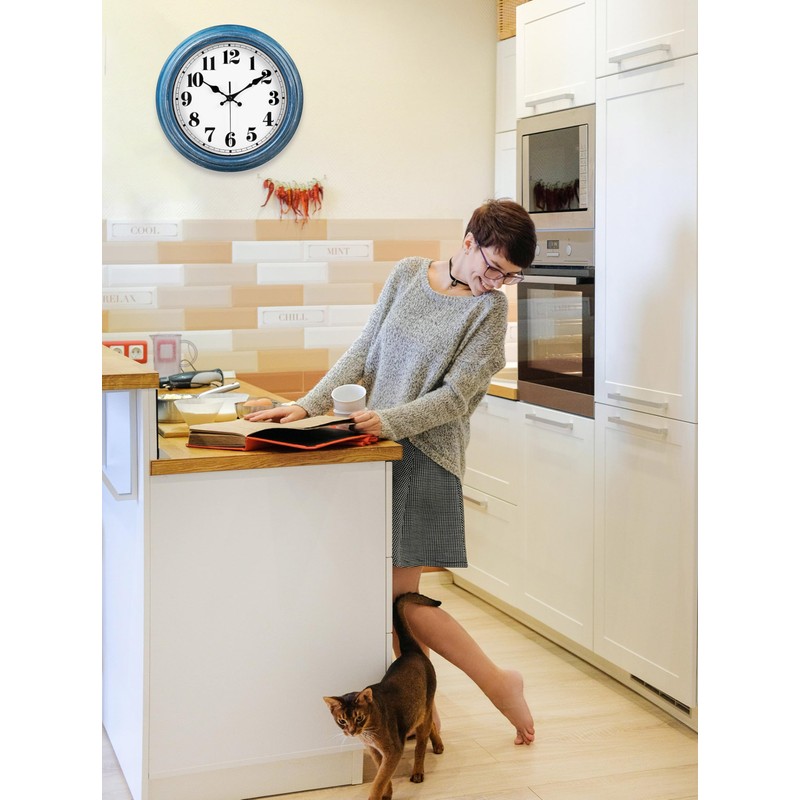 JENLYSTIME 12 Inch Retro Wall Clock Silent Non Ticking Battery