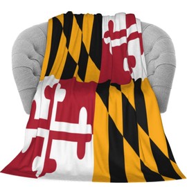Dujiea Maryland Flag Fuzzy Flannel Blanket Throw 40"X50", Super Soft Lightweight Blanket Throw for Couch Chair Sofa, Cozy Bed Blanket for Kids Adults