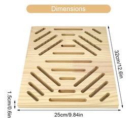 Litewoo Rabbit Scratch Board Foot Pad Mat Chew Toy Grinding Claws Teeth Natural Wood for Small Animal Rabbit Hamster Chinchilla Guinea Pig Ferret Gerbil Bunny Rat Cage Accessories (B)
