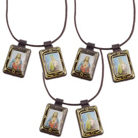 Needzo Sacred Heart and Our Lady of Mt. Carmel Scapular, Catholic Devotional Gifts, 14.5 Inches