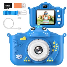 Kids Camera for Girls and Boys, 1080P 2.0" Screen Digital Camera for Kids with 64GB SD Card and Selfie Mode, Toddler Camera and Video Camera, Christmas and Birthday Gifts Toy for Age 3-10 (Blue)