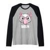 Bruh Cool Cat Bubble Gum Raglan Baseball Tee