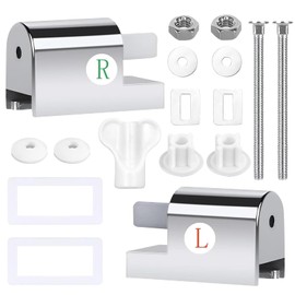 2 Piece Toilet Seat Attachment, Universal Holder Toilet Seats Soft-Close Hinge with Soft-Close Mechanism Mounting Set for Fixed Toilet Seat Parts to Install