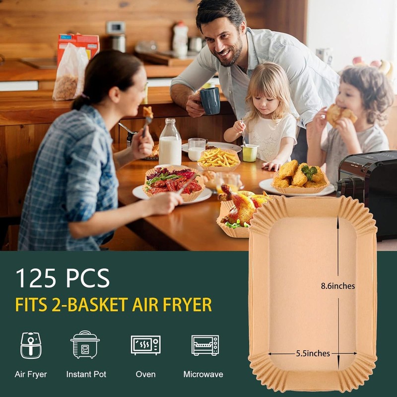 Air Fryer Disposable Paper Liners for Ninja Dual Airfryer Accessories,