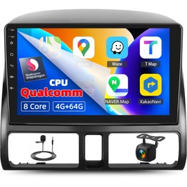 4GB+64GB, 8 Core Qualcomm Car Stereo Radio for Honda CRV 2002-2006 Android 13 Wireless CarPlay Android Auto 9 Inch IPS Touchscreen GPS Navigation Bluetooth 5.1 DSP WiFi AHD Backup Camera SWC