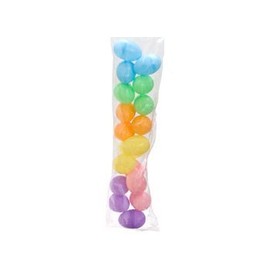 18 Pastel Plastic Hollow Easter Eggs, 2 1/4" X 1 1/2", 3 of Each Color