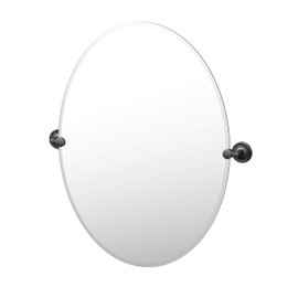 Gatco Designer II Frameless Oval Mirror, 32 Inch, Matte Black