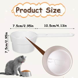 Qulkws Dog Food Scoop 1/2 Cup, Pet Food Storage Scoop Measuring Cup, Dog & Cat Feed Measuring Cups, Half Cups Scoops, Pet Feed Scoops with Handle for Dogs Cat Birds Dishwasher Safe (White)