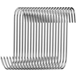 Firschoie Pack of 20 Butcher Hooks S Hooks, 15 cm Smoking Hooks, S Hooks Made of Stainless Steel, Butcher Hooks for Meat Processing, Suitable for Hanging Eel, Trout, Beef, Pork, Chicken