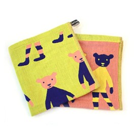 Seoulian Tea Towels - Pack of 2 | 100% Cotton, Absorbent & Durable Kitchen Towels (40 x 35 cm) | Quality 2-Ply Cotton Drying Towels for Home Gifts & Cat Lovers (yellow, blue)