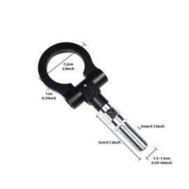 Universal Car Tow Hook Towing Ring Kit, Aluminum Alloy Universal Anti-damaging, Euro Car Front Rear Styling Trailer Ring Eye Tow Hook Ring(Black)