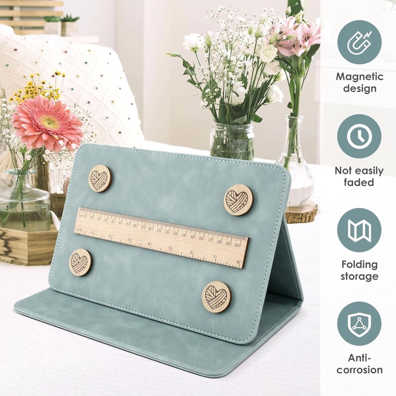 Knitting Chart Holder with Magnet Ruler - Foldable Knitting Tool