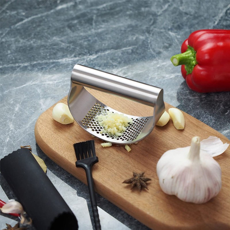 430 Stainless Steel Garlic Press, Garlic Crusher, Garlic Cutter, Garlic