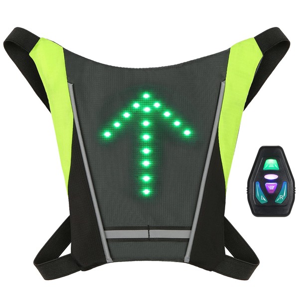 Lixada LED Turn Signal Vest,LED Reflective Vest with Direction Indicator