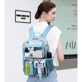 TINYAT Clear Backpack Heavy Duty Transparent backpack Large Clear Bag Stadium Approved for College, Concerts, Sports T9063