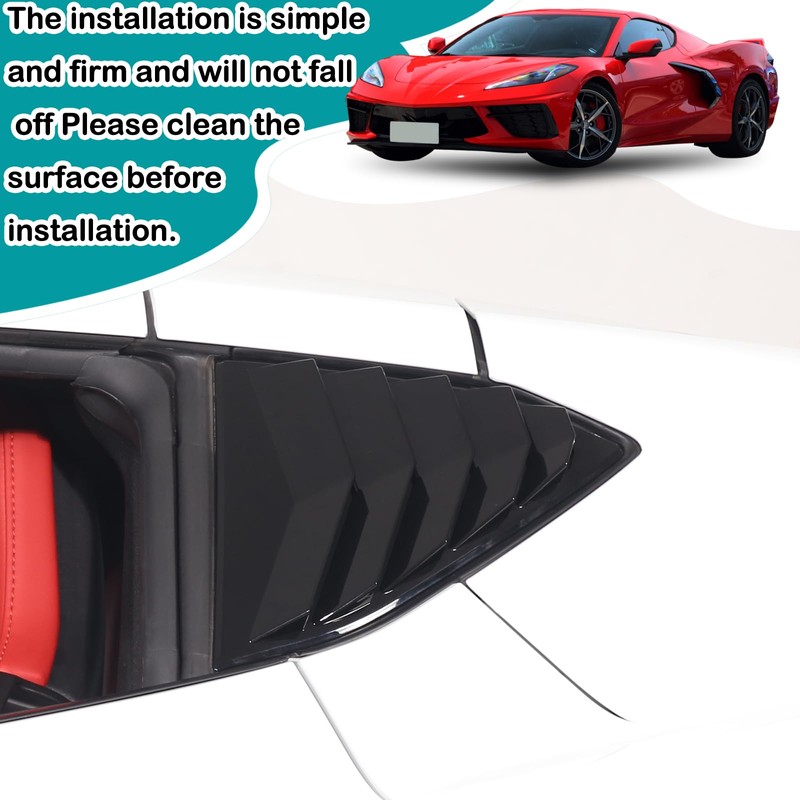 Hudiriy Rear Side Window Louvers Air Ven Decorative Compatible with