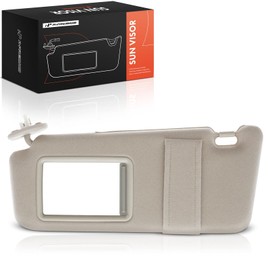 A-Premium Driver Left Side Sun Visor Compatible with Toyota Venza 2009-2016 - with Vanity Light, with Vanity Mirror, with Sunroof, Beige Color - Replaces 74320-0T022-A1, 74320-73010-A0